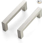 JOY DECOR 6 Pack Cabinet Handles, Brushed Nickel Cabinet Pulls, 3-3/4 Inch Kitchen Closet Handles Square Drawer Pulls Stainless Steel Drawer Hardware, 96mm Hole Centers