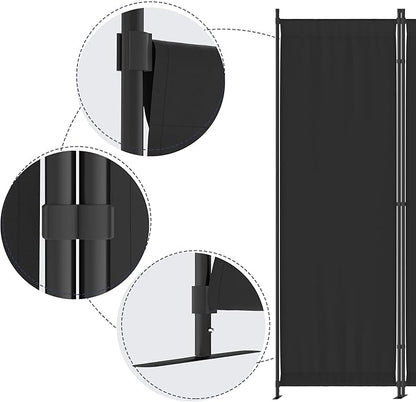 Morngardo Room Divider, Folding Privacy Screens, 4 Panel Room Partitions, 88" Foldable Wall Dividers, Portable Separating for Home Office Bedroom Dorm Decor (Black)