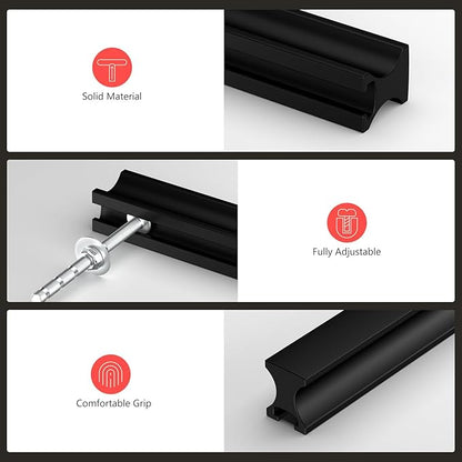 homdiy 5 Pack Adjustable Black Cabinet Pulls 1" to 4" (25-102mm) Adjustable Hole Distance Drawer Pulls