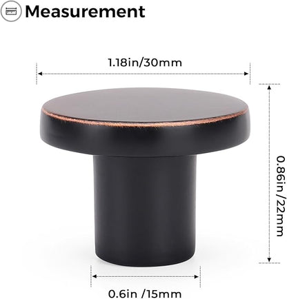 Ravinte 15 Pack Cabinet Knobs Oil Rubbed Bronze Kitchen Cabinet Knobs Round Dresser Drawer Pulls Closet Door Pulls 1-1/5 Inch
