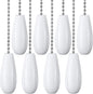Decorative Ceiling Fan Extension 12 Inches White Wooden Pull Chain Set Ornaments for Light Lamp (Nickel) 8 Pcs