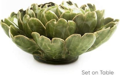 CHIVE ‘Coral’ Decorative Ceramic Flower — Beautiful & Unique Tablescape Piece — Large Floral Green Flower