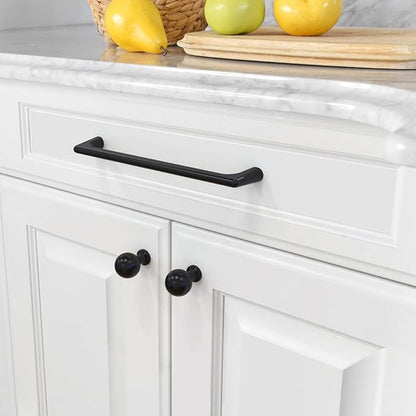 Amerdeco 10 Pack Matte Black Cabinet Pulls 6.3 Inch(160MM) Hole Centers Kitchen Cabinet Handles Hardware Kitchen Handles for Cabinets Cupboard Handles Drawer Pulls ZH0041