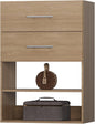 ROOMTEC 25.5" 2 Drawer Short Tower Closet Unit, Modular Closet System with Drawers and Shelf, Wardrobe Organizer for Bedroom or Walk-in Closet, Wall Mounted, Customizable Clothes Storage Unit, Wood