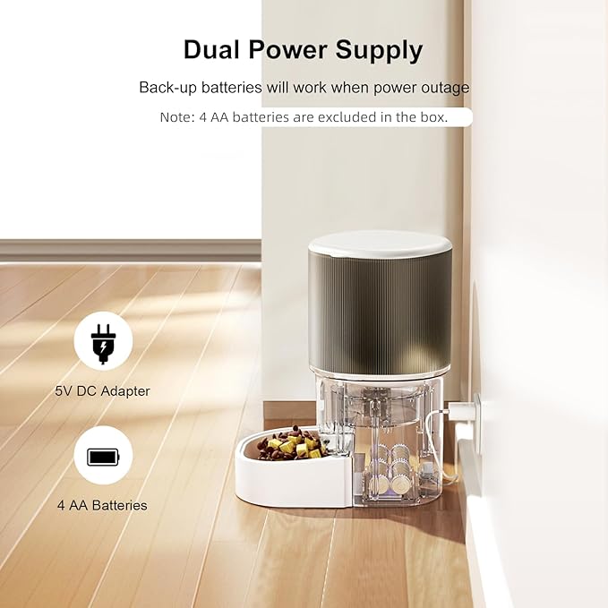 Darlipet Automatic cat Feeder,4L Auto cat Feeder,Programmable Meal & Portions,Freshness Protection, Automatic Cat Food Dispenser for Cats & Dogs, Back-up Battery, Easy to Set up & Clean-Mewly Pet