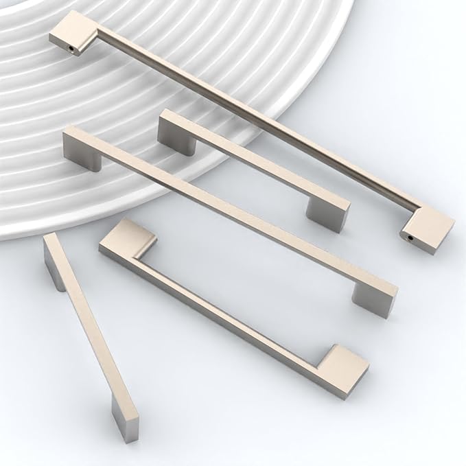 10 Pack Brushed Satin Nickel Cabinet Pulls 8.8 Inch Handles Hardware for Kitchen Cabinets Dresser Nickel Pulls