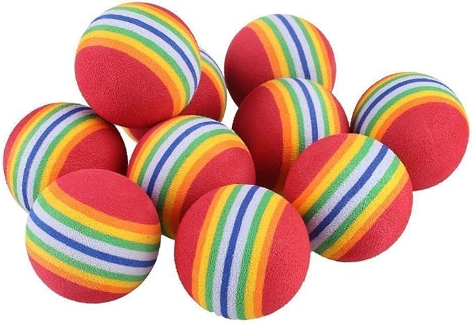Colorful Soft Foam Rainbow Play Balls for Pet Dog and Cat Toys (12)-Mewly Pet