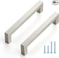 Ravinte 60 Pack Cabinet Handles Square Cabinets Cupboard Handles Brushed Nickel Drawer Pulls Stainless Steel Kitchen Cabinet Pulls Cabinet Hardware Drawer Handles 5 inch Hole Center