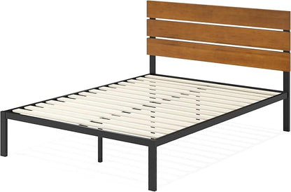 ZINUS Paul Metal and Bamboo Platform Bed Frame, Wood Slat Support, No Box Spring Needed, Easy Assembly, Full