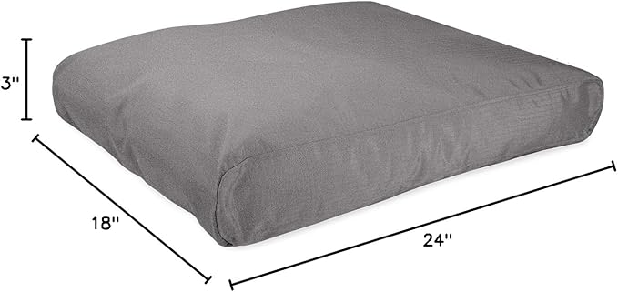 K9 Ballistics Tough Rectangle Pillow Small Dog Bed - Removable Cover, Washable, Durable & Water Resistant Dog Bed Made for Small Dogs 24"x18" Light Gray Velvet-Mewly Pet