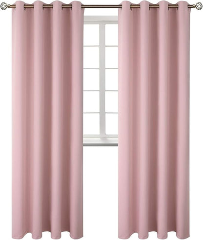 BGment Room Darkening Curtains 108 Inches Long - Grommet Thermal Insulated Drapes Window Treatment Curtains for Bedroom, 2 Panels, 52 x 108 Inch, Baby Pink