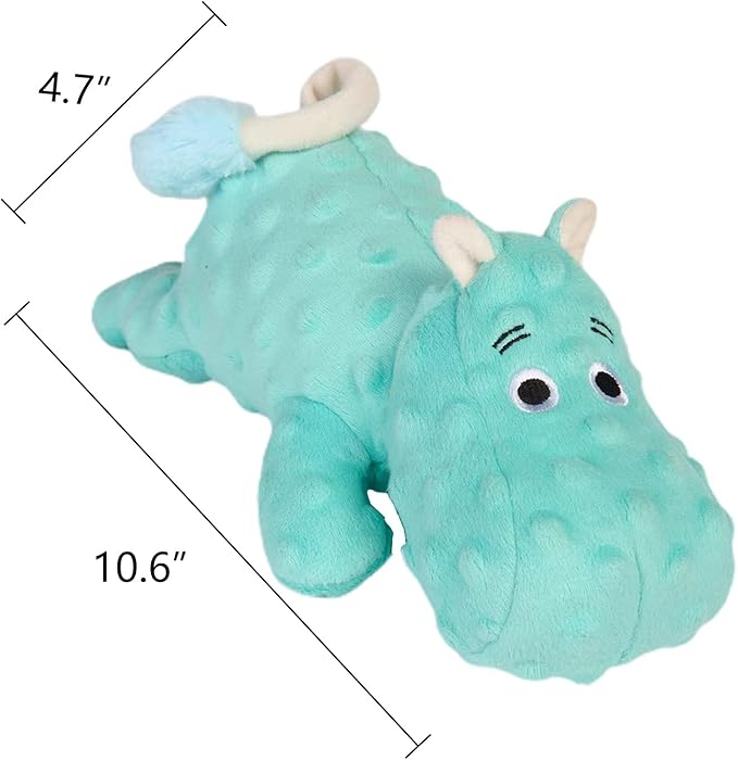 DODODOLA Cute Stuffed Hippo Dog Toys Squeaky Dog Toys with Crinkle Paper Dog Plush Toys for Large Breed Dog Chew Toys for Small, Medium, Large Dogs-Mewly Pet