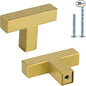 LONTAN 20 Pack Dresser Knobs Brushed Brass Kitchen Cabinet knobs Square Gold Cabinet Door Hardware for Bathroom Closet Cupboard