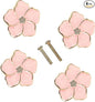 4 pcs Petal Handles Colorful Drawer Knobs Flower Petal Cabinet Dresser Knobs for Girl's Room Dresser Cupboard Drawer Wardrobe Decorative Furniture Knobs (Pink)