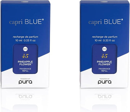 Capri Blue Pura Smart Home Plug-in Diffuser Refills – Includes 2 Capri Blue Pura Refills for Plug In Diffusers for Home - Long Lasting Luxury Scents - Pineapple Flower (Pack of 2)