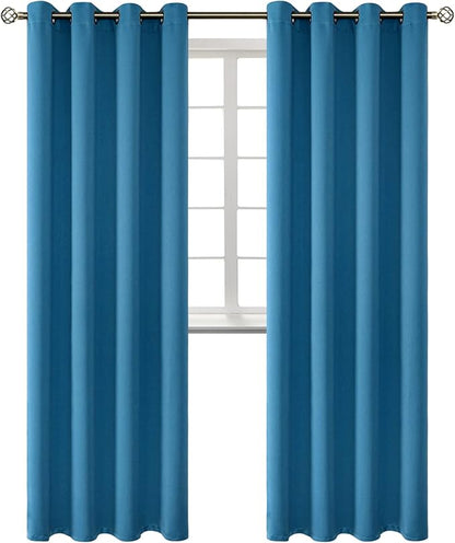 BGment Blackout Curtains - Grommet Thermal Insulated Room Darkening Bedroom and Living Room Curtains, Set of 2 Panels (52 x 108 Inch, Steel Blue)