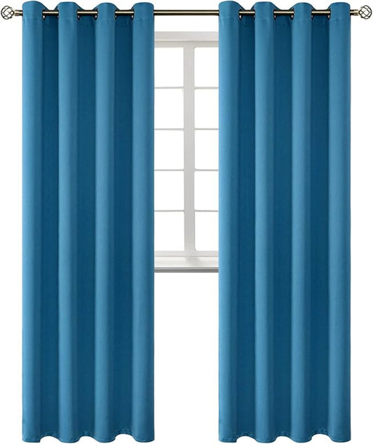 BGment Blackout Curtains - Grommet Thermal Insulated Room Darkening Bedroom and Living Room Curtains, Set of 2 Panels (52 x 108 Inch, Steel Blue)