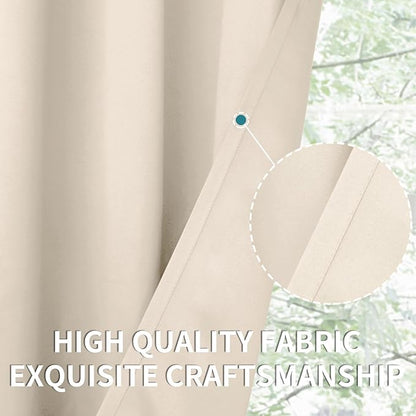 BGment Blackout Curtains - Grommet Thermal Insulated Room Darkening Bedroom and Living Room Curtains, Set of 2 Panels (52 x 54 Inch, Champagne)