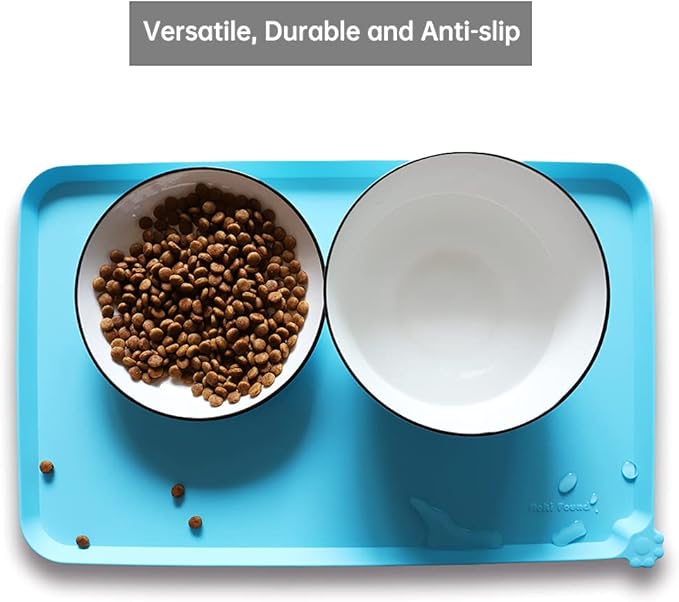 Hoki Found - Waterproof Pet Feeding Mats with High Lips, Multiple Size and Colors -A-Mewly Pet