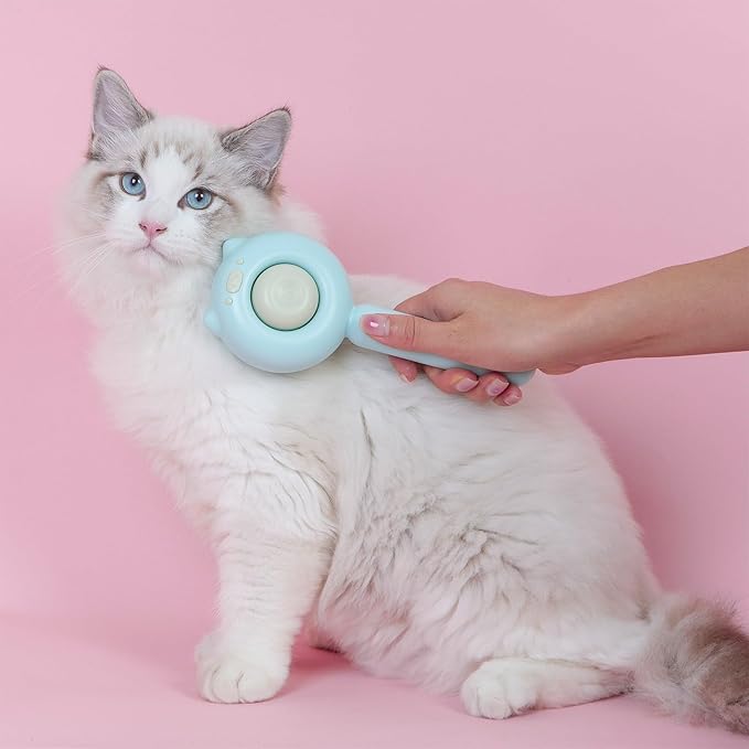 Cat Brush Dog brushes with Release Button for Shedding Grooming, suit for Long or Medium Haired Cats, Lightweight Skin Friendly Pet Brush Hair Removal Comb Brushes for Kitten-Mewly Pet