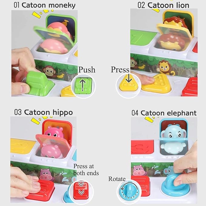 Animal Park Interactive Pop Up Music Toy,Up- Early Education Activity Center Toy, Ages 7 8 9 10 11 12 Months and up Infant Toddlers Toys.-Mewly Pet