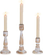 Wooden Taper Candle Holders: Wood Candlestick Holders Rustic Farmhouse Fall Decor for Living Room Dinning Table Centerpiece Christmas Set of 3