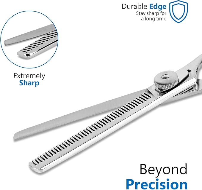 Laazar Pro Shears Thinning Pet Grooming Shear - 6.5 42 Teeth Scissors for dogs cats and pets-Mewly Pet