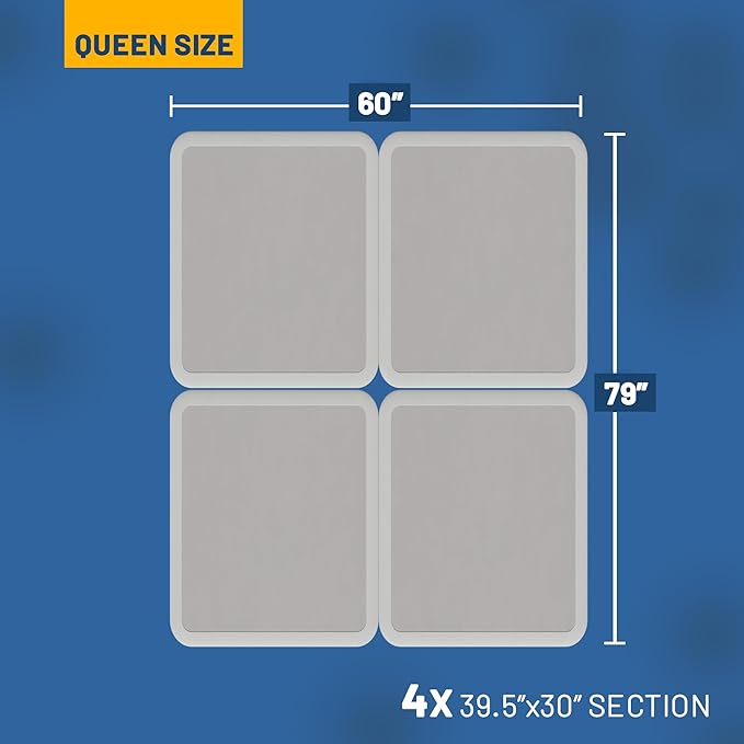 Greaton, Box Spring Bed Base Queen Size, 4-Inch Wood Mattress Foundation – Amish Made in USA – Quiet Noise Free, 4-Pieces Under Mattress-Support BoxSpring, Fully Assembled, White