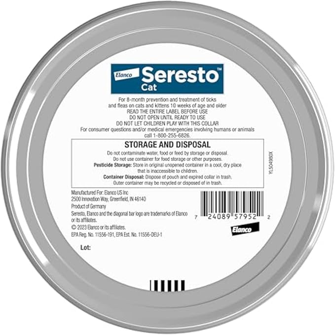 Seresto Cat Vet-Recommended Flea & Tick Treatment & Prevention Collar for Cats, 8 Months Protection | (Pack of 2)-Mewly Pet