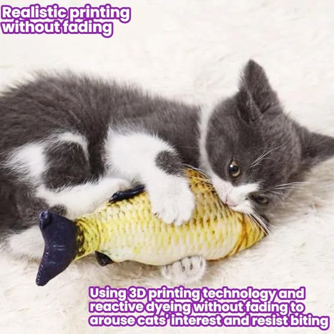 Catnip Toys 6 Pcs Set - Simulated Fish Fake Fish Realistic Soft Catnip Contained Catnip Catnip Toys for Cats and Kittens (Multi Colors)-Mewly Pet