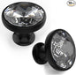 Asidrama Matte Black Kitchen Cabinet Knobs - 10 Pack Clear Crystal Drawer Knobs for Dresser and Cabinet Hardware