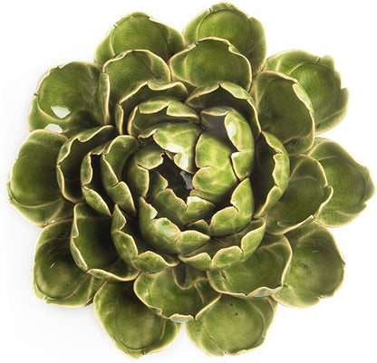 CHIVE ‘Coral’ Decorative Ceramic Flower — Beautiful & Unique Tablescape Piece — Large Floral Green Flower