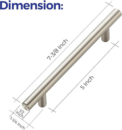 Ravinte 45 Pack 7.38 inch Cabinet Pulls Brushed Nickel Stainless Steel Kitchen Cupboard Handles Cabinet Handles, 5 inch Hole Center