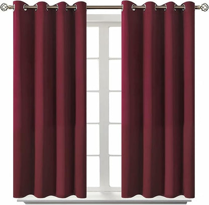 BGment Blackout Curtains for Bedroom - Grommet Thermal Insulated Room Darkening Curtains for Living Room, Set of 2 Panels (52 x 54 Inch, Burgundy)