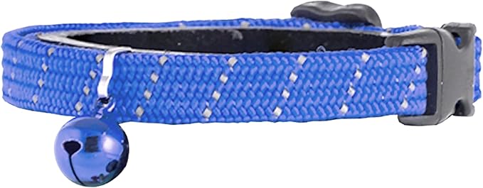 BirdsBeSafe® Break Away Cat Collar with Bell, Reflective Thread for Night Visibility, Comfortable Elastic Stretch Cat Collar to Protect Cat from Getting Stuck in The Garden.-Mewly Pet