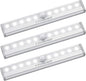 VYANLIGHT Motion Sensor LED Under Cabinet Lights, 10 LED Light Strips for Closet, Kitchen, Bathroom, Pantry - Battery Operated, Wireless, Peel and Stick, 3 Pack