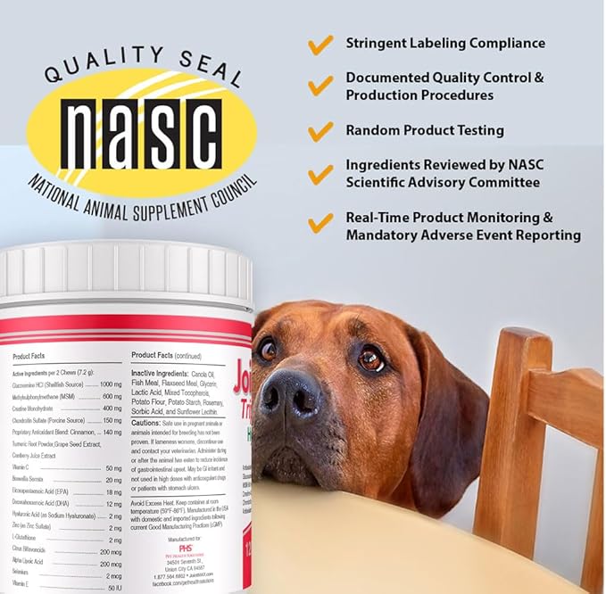 Triple Strength Hypo-Allergenic Soft Chews for Dogs - Hip and Joint Support Supplement with Glucosamine, Chondroitin, & MSM - Made in The USA - 120 Soft Chews-Mewly Pet