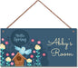 Personalized Signs Flowers Sign Bird Wall Art Decoration Exquisite Decorative Signs Custom Name for Kids Room Wall Art Decor Nursery Decor For Boys Bedroom Girls Room
