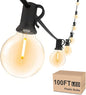 Svater Outdoor String Lights Waterproof 100 FT, LED Patio Lights Outside with 52 Shatterproof G40 Bulbs, Dimmable Hanging Globe Lighting for Bistro Backyard Cafe Market Porch, Warm White 2700K