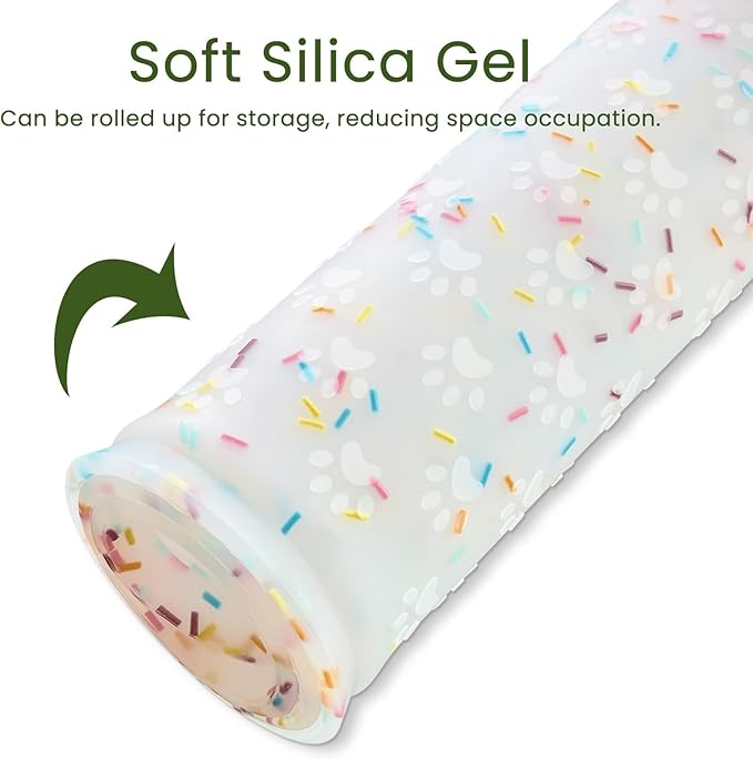 Ptlom Dog Food Mat Anti-Slip Dog Bowl Mats for Food and Water, Waterproof Pet Placemat Prevents Messy Spill to Floor, Silicone Puppy Feeding Tray for Small, Medium and Large Dogs Cats-Mewly Pet