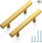 JOY DECOR 30 Pack 3 Inch Brushed Brass Square Cabinet Handles Stainless Steel Cabinet Hardware Pulls for Kitchen and Drawers with 5 Inch Overall Length