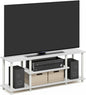 Furinno Turn-N-Tube TV Stand, 3-Tier Entertainment Center with Open Shelves, TV Console for TV up to 50 Inch, for Living Room, Bedroom, White