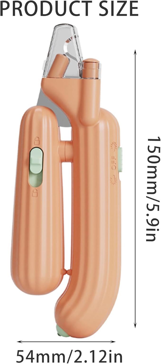 Cactus Shaped Cat Nail Clippers - Durable, Ergonomic Pet Grooming Tool for Cats & Kittens - Safe, Sharp, and Comfortable Claw Trimmer(Orange)-Mewly Pet