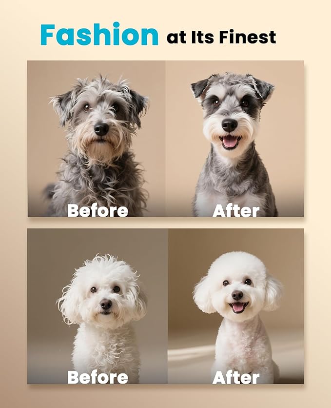 oneisall Dog Clippers Low Noise, Pro Dog Grooming Clippers Kit with Rechargeable Cordless Shaver Trimmer for Dogs Cats, IPX7 Waterproof Pet Clippers Grooming at Home-Mewly Pet