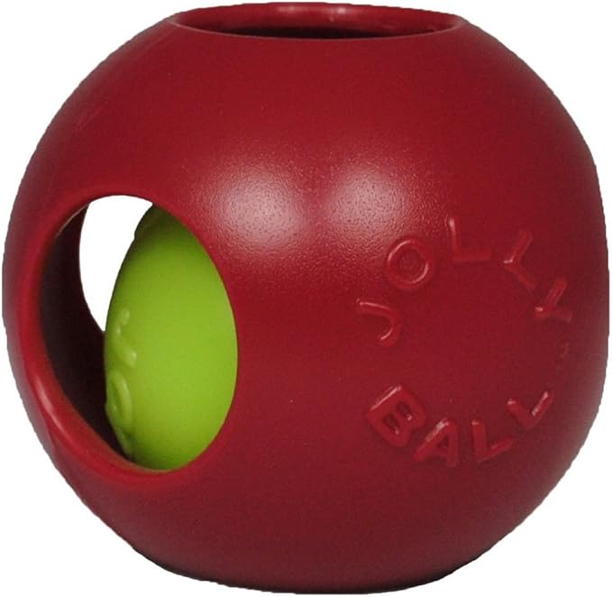 Jolly Pets Teaser Ball Dog Toy, Small/4.5 Inches, Red (1504 RD)-Mewly Pet