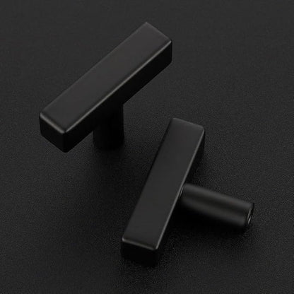 1 Pack Black Cabinet Knobs - Sqaure Bar Cabinet Pulls Matte Black Knobs for Kitchen Drawer Stainless Steel Dresser Pulls for Kitchen Hardware 2in Length Single Hole