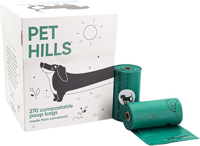 Compostable Dog Poop Bags – 270 Count Refill Rolls, TÜV OK Compost HOME Certified, Plant-Based Materials, Leakproof, Unscented, Extra Thick, Fits All Dispensers-Mewly Pet