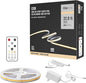 16.4ft COB Led Strip Light with Remote, 2700K Dimmable Bright Warm White Led COB Strip Light, White Led Strip Light for Mirror, Stair, Cabinet, Room