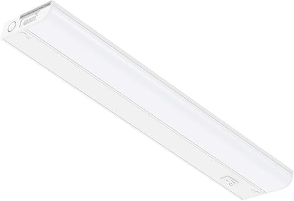 GETINLIGHT 18-inch Hardwired Only LED Under Cabinet Lighting, Soft White(3000K), Dimmable, Matte White Finished, ETL Listed, IN-0201-12-WH