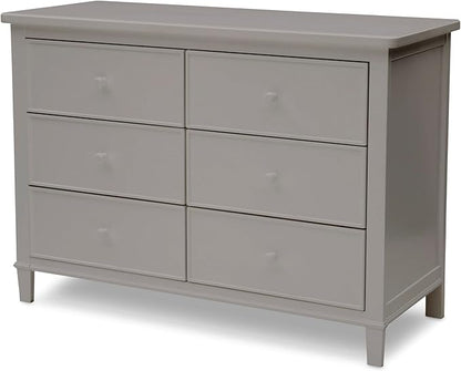 Delta Children Haven 6 Drawer Dresser with Interlocking Drawers - Greenguard Gold Certified, Grey